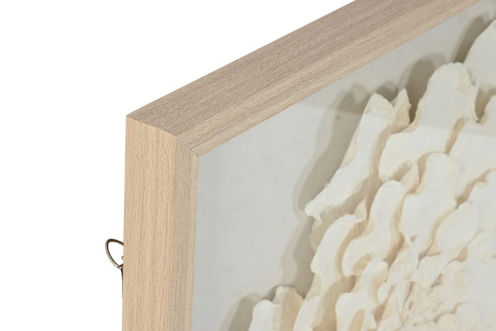 DKD Home Decor Cuadro de Cristal y Papel Mache con Diseño Floral 80x80 cm