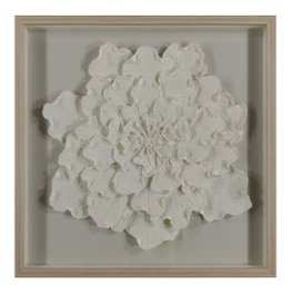 DKD Home Decor Cuadro de Cristal y Papel Mache con Diseño Floral 80x80 cm