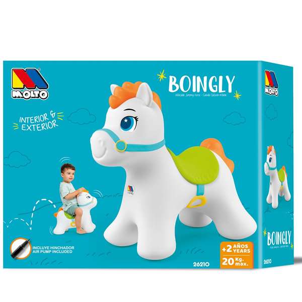 Molto Caballo saltarín con fácil agarre para niños (40x11x32 cm), 2 años, idioma: español/inglés