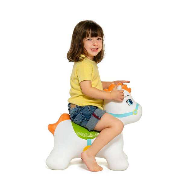 Molto Caballo saltarín con fácil agarre para niños (40x11x32 cm), 2 años, idioma: español/inglés