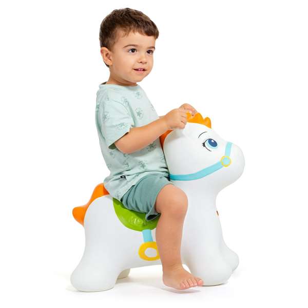 Molto Caballo saltarín con fácil agarre para niños (40x11x32 cm), 2 años, idioma: español/inglés