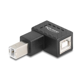 DelOCK Adaptador USB 2.0 Tipo B Macho a Hembra Angulado 90°, Negro, 67204