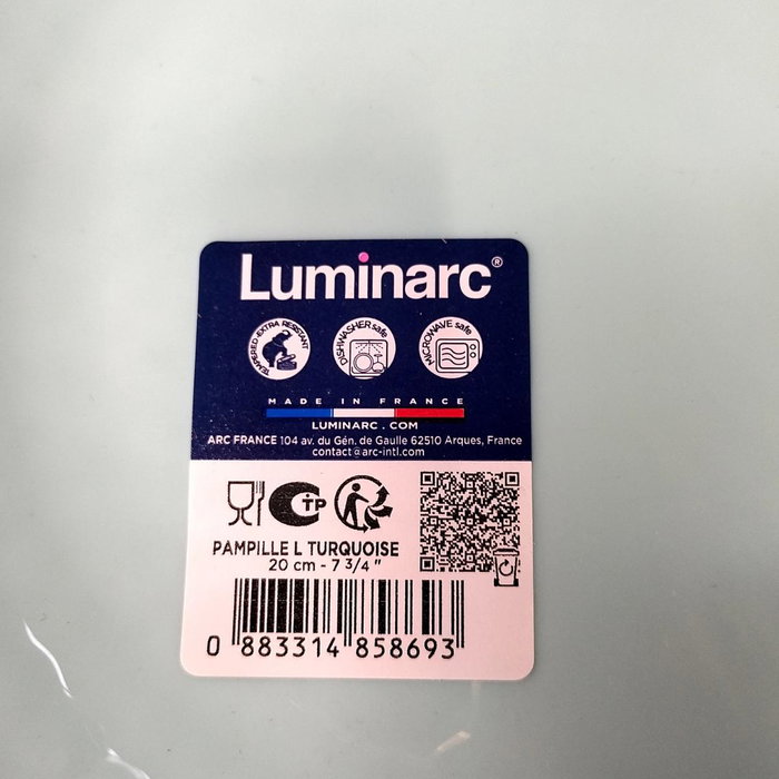 Luminarc Plato Hondo Pampille Turquesa 20 cm
