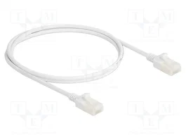DeLOCK Cable de red Cat.6A U/UTP Slim RJ45 de 1 m, Blanco