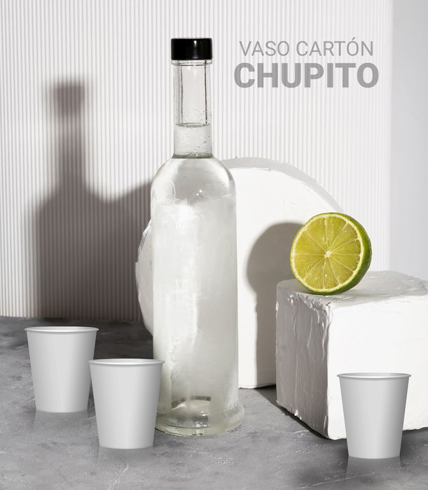 Algon Set 40 Vasos Cartón Chupito Blanco 50cc (36 Unidades)
