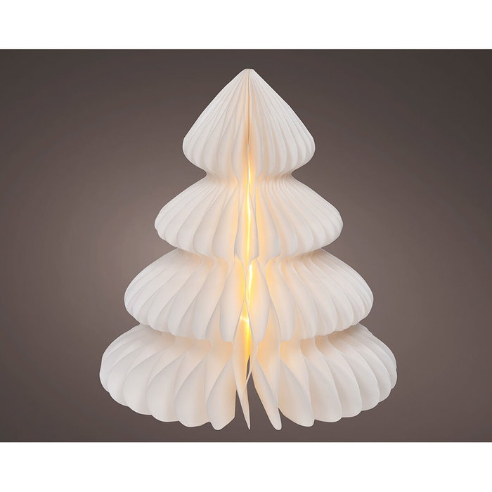 Lumineo Árbol de papel blanco con 20 leds y temporizador