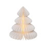 Lumineo Árbol de Papel Blanco con 20 LEDs, Luz Cálida Fija, Temporizador 6h/18h, Ø24 x 28 cm, Funciona a Pilas