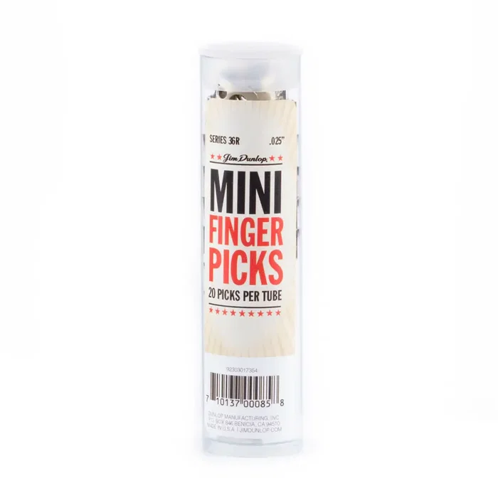 Dunlop Pack 20 Púas Dedo Nickel Silver Mini .025" (0,63 mm)