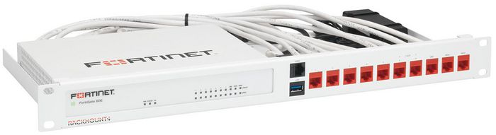 Rackmount IT Rack para FortiGate 60E, 60E-POE, 60E-DSL, 61E, 60F, 61F (44 x 482 x 217mm, 11 x RJ-45)