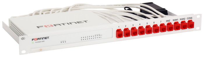 Rackmount IT Rack para FortiGate 60E, 60E-POE, 60E-DSL, 61E, 60F, 61F (44 x 482 x 217mm, 11 x RJ-45)