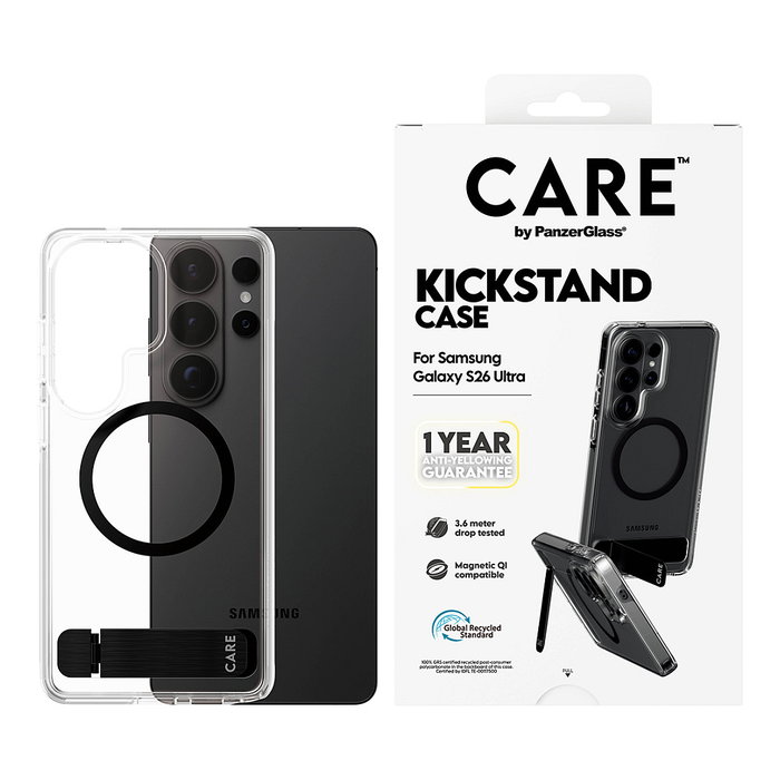 PanzerGlass CARE™ Urban Explorer Case Clear con Kickstand y Qi para Samsung Galaxy S26 Ultra PanzerGlass CARE™ Urban Explorer Case Clear con Kickstand y Qi para Samsung Galaxy S26 Ultra