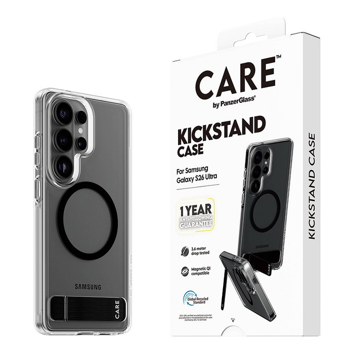 PanzerGlass CARE™ Urban Explorer Case Clear con Kickstand y Qi para Samsung Galaxy S26 Ultra PanzerGlass CARE™ Urban Explorer Case Clear con Kickstand y Qi para Samsung Galaxy S26 Ultra