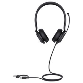 Yealink UH35 Dual Teams Auriculares Binaurales Alámbricos USB-C/A para Llamadas y Música, Color Negro