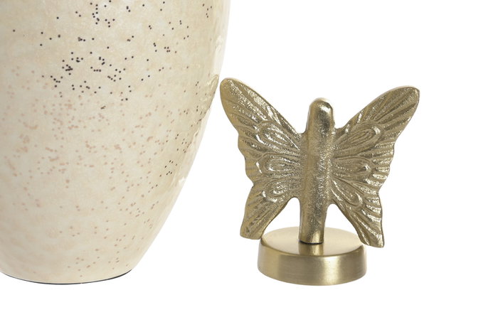 DKD Home Decor Tibor de Aluminio y Hierro con Mariposa y Acabado Lacado Dorado DKD Home Decor Tibor de Aluminio y Hierro con Mariposa y Acabado Lacado Dorado