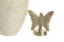 DKD Home Decor Tibor de Aluminio y Hierro con Mariposa y Acabado Lacado Dorado