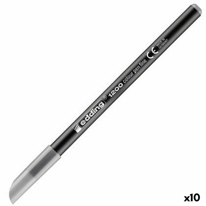 EDDING 1200 Rotulador de Fibra Pastel Gris Plata (Set de 10)