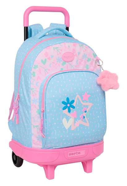Blackfit8 Smile Mochila Grande con Ruedas Compact Extraible 33x45x22 cm Blackfit8 Smile Mochila Grande con Ruedas Compact Extraible 33x45x22 cm