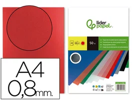 Liderpapel Tapas Polipropileno A4 0.8mm Rojo Opaco Paquete 50 Unidades