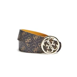 Guess Jensen Not Ajuster et Rev Cinturón Textil Doble Cara Marrón y Amarillo mostaza Talla M