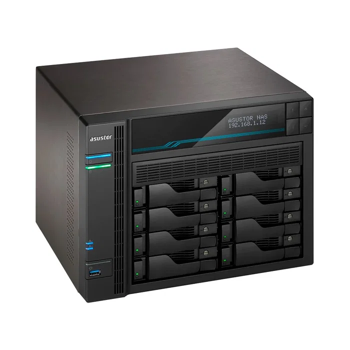 Asustor AS6508T NAS Servidor Torre 8 Bahías para PYMEs - Intel Atom C3538 Quad-Core 2.1GHz, 8GB DDR4, 2x2.5GbE + 2x10GbE, RAID 0/1/5/6/10/JBOD, SATA III, ADM 3.1
