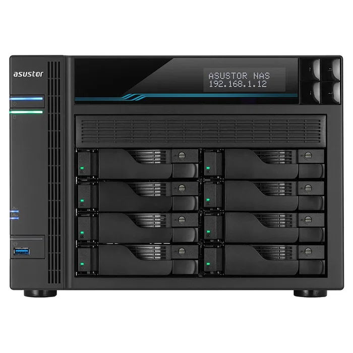 Asustor AS6508T NAS Servidor Torre 8 Bahías para PYMEs - Intel Atom C3538 Quad-Core 2.1GHz, 8GB DDR4, 2x2.5GbE + 2x10GbE, RAID 0/1/5/6/10/JBOD, SATA III, ADM 3.1