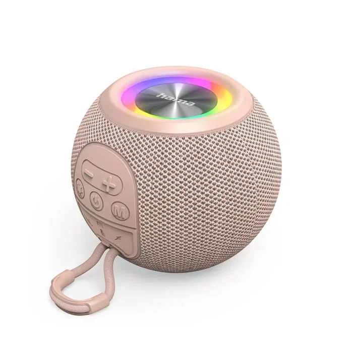 Hama 00188240 Altavoz Bluetooth Portátil Esférico (Ball Shape) - 5W, TWS, Batería 10h, Luz LED, Manos Libres, Color Rosa - Conexión AUX/USB-C/MicroSD