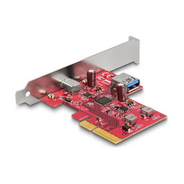 DeLOCK 95019 Tarjeta PCIe x4 USB 3.2 Gen 2 10 Gbps con Puerto Externo USB Type-C y Puerto Interno Tipo-A - Factor de Forma Low Profile