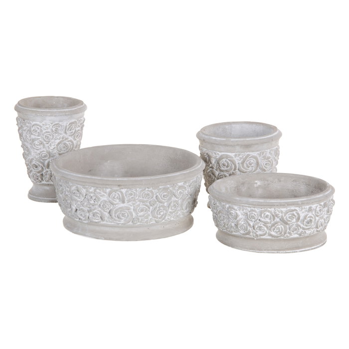 Macetero Cemento Decoración 15 X 15 X 14 cm (Set de 4)