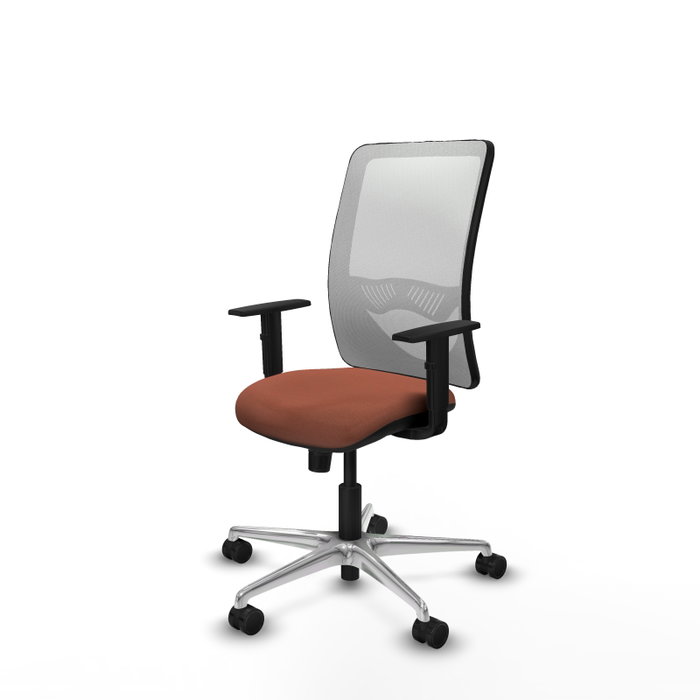 PIQUERAS Y CRESPO Silla de oficina Zulema con mecanismo Sincro, Tela Marrón y Malla Blanca PIQUERAS Y CRESPO Silla de oficina Zulema con mecanismo Sincro, Tela Marrón y Malla Blanca
