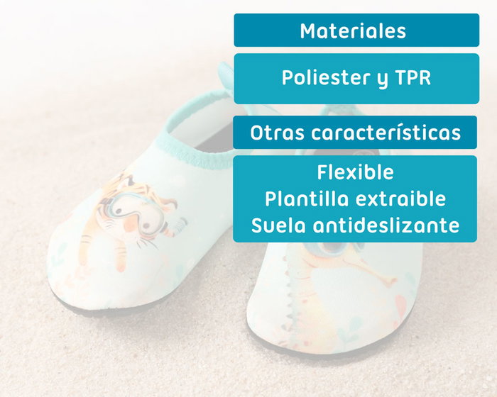 KioKids Escarpines de bebé para piscina y playa antideslizantes, Ocean Dreams - Menta, talla EUR 24