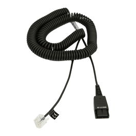 Jabra Cable QD a RJ45 Negro Espiral 8800-01-94 para Siemens Openstage