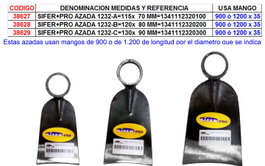 SIFER PRO Azada 35 Ø 1232-A 115x 70 mm