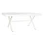 DKD Home Decor Mesa de Comedor Mango y Metal Rombo Blanco y Dorado