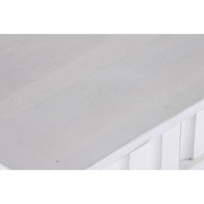 DKD Home Decor Mesa de Comedor Mango y Metal Rombo Blanco y Dorado