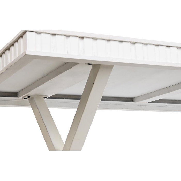 DKD Home Decor Mesa de Comedor Mango y Metal Rombo Blanco y Dorado