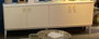 DKD Home Decor Mesa de Comedor Mango y Metal Rombo Blanco y Dorado