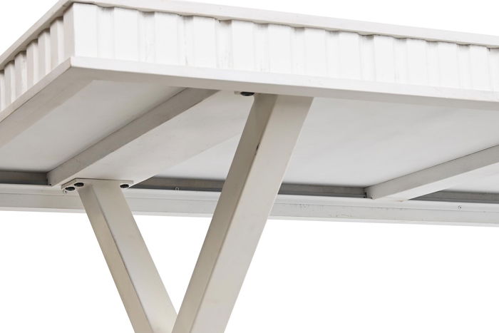 DKD Home Decor Mesa Comedor Moderno Blanco Dorado 90 x 76 x 180 cm