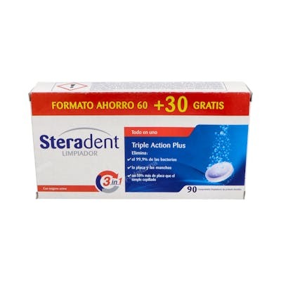 Steradent 3X2 Triple Ac Plus 60+30 Tab