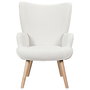 Home Deco Factory Sillón Rizo Rhea Blanco - Sillón Tapizado en Poliéster, Estructura de Madera y Hierro, Medidas 68x75x96 cm