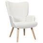 Home Deco Factory Sillón Rizo Rhea Blanco - Sillón Tapizado en Poliéster, Estructura de Madera y Hierro, Medidas 68x75x96 cm