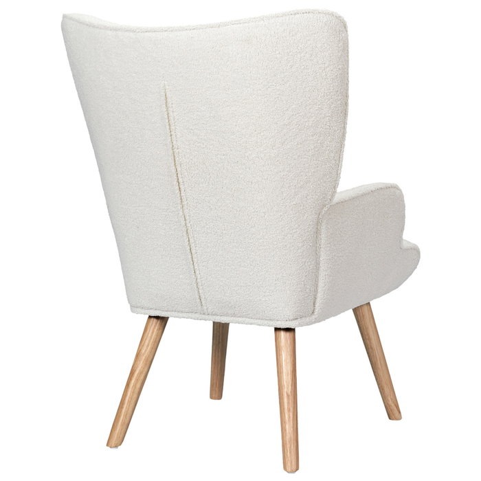 Home Deco Factory Sillón Rizo Rhea Blanco - Sillón Tapizado en Poliéster, Estructura de Madera y Hierro, Medidas 68x75x96 cm