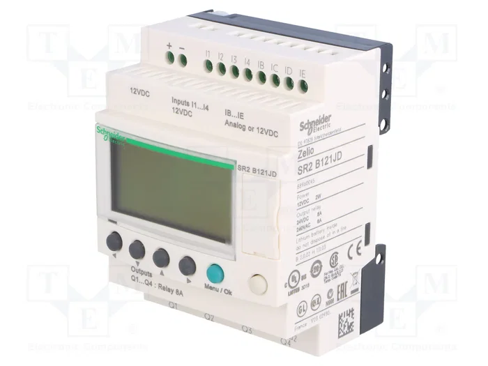SCHNEIDER ELECTRIC Zelio Logic SR2B121JD Relé Programable Compact 12V DC SCHNEIDER ELECTRIC Zelio Logic SR2B121JD Relé Programable Compact 12V DC