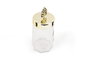 Hermia PLTN112 Set de 6 Cajas de Almacenaje de Cristal Transparente y Dorado 9x9x20 cm 700 cc