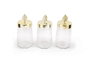 Hermia PLTN112 Set de 6 Cajas de Almacenaje de Cristal Transparente y Dorado 9x9x20 cm 700 cc