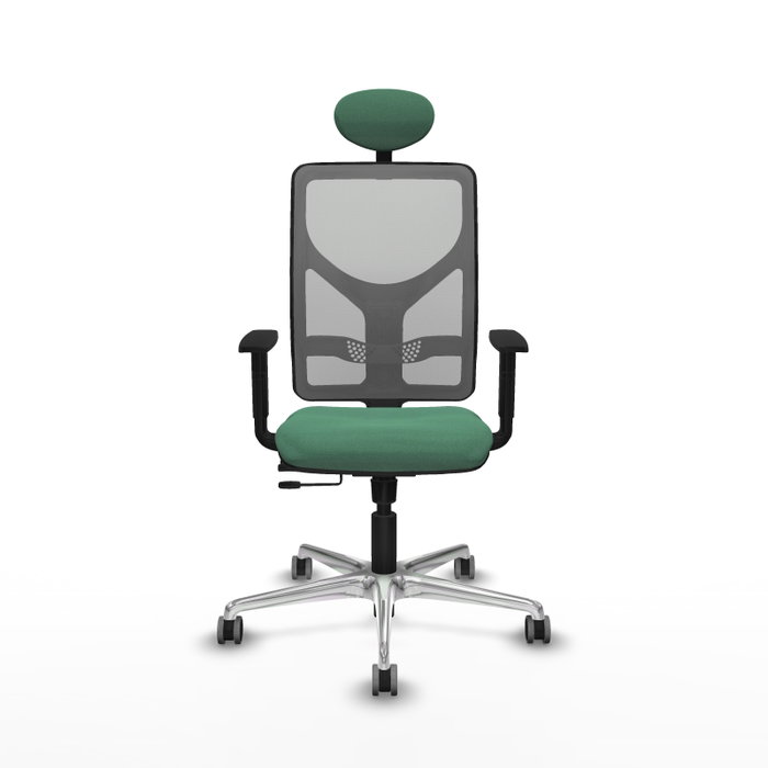 PIQUERAS Y CRESPO Silla de oficina Motilla con mecanismo Sincro/Traslack Verde esmeralda y Gris