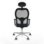 PIQUERAS Y CRESPO Silla de oficina Jorquera con mecanismo Sincro, Azul cielo y Gris