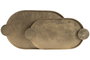 DKD Home Decor Set de 2 Bandejas de Metal Dorado Envejecido 47x25,5x2 cm