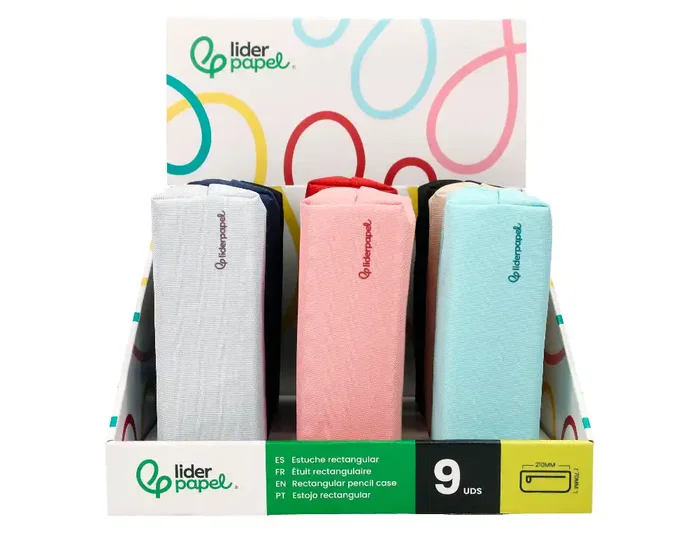 Liderpapel Estuche portatodo Classic rectangular con asa colores surtidos Liderpapel Estuche portatodo Classic rectangular con asa colores surtidos