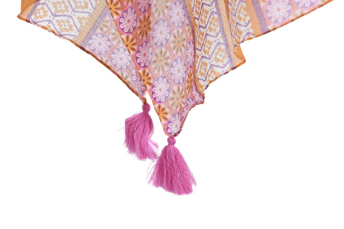 DKD Home Decor Kaftan Mediterraneo Fucsia Naranja 180 x 90 cm (4 Unidades)