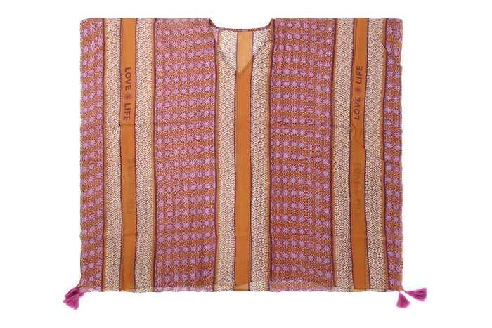 DKD Home Decor Kaftan Mediterraneo Fucsia Naranja 180 x 90 cm (4 Unidades)
